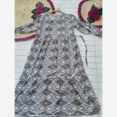 پیراهن فلور نخ بیسکویتی تابستانه نرم فری سایز قد 135