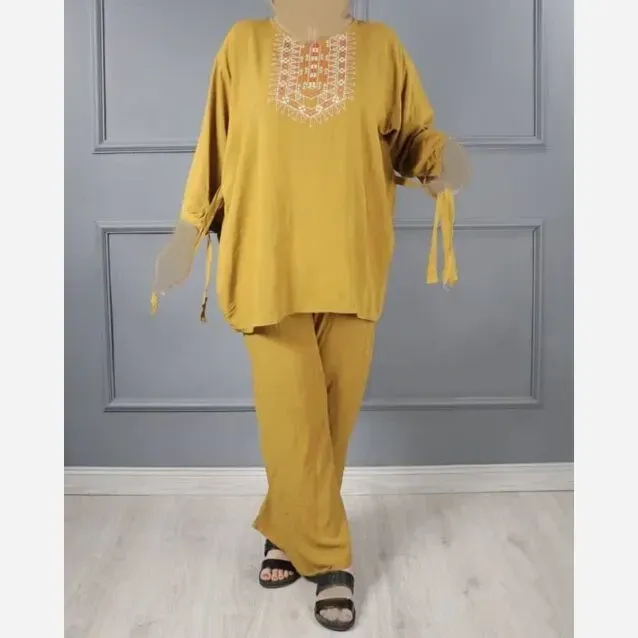 بلوز شلوار زنانه طرح آیدا فری سایز