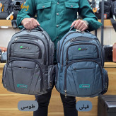 کوله پشتی 11 زیپ اسپرت پارچه ریپس وارداتی با محفظه لپ تاپ