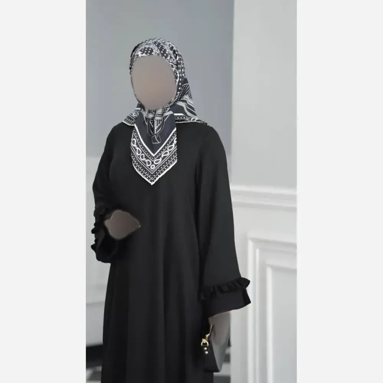 عبا آستین چیندار جنس شانتون فری سایز رنگی