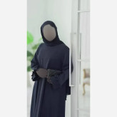عبا آستین چیندار جنس شانتون فری سایز رنگی