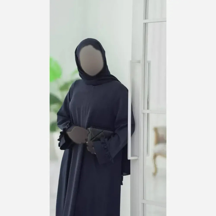 عبا آستین چیندار جنس شانتون فری سایز رنگی
