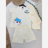 ست سه تیکه راحتی نخ پنبه خارجی فری سایز تیشرت شلوار شورتک