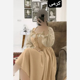 پیراهن ترانه جنس شانتون و مراکشی فری سایز تا 46 کمربند دار