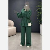 ست شومیز شلوار زنانه مدل یکتا جنس صوفیا ژاکارد فری سایز