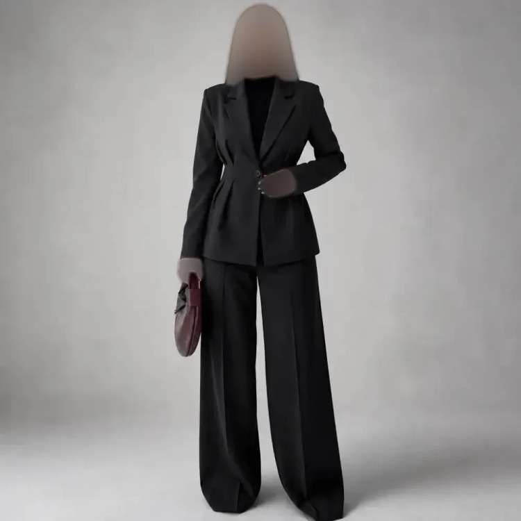 کت شلوار زنانه مدل رونیکا جنس مازراتی رنگ مشکی قهوه ای سورمه ای سایز 1 و 2