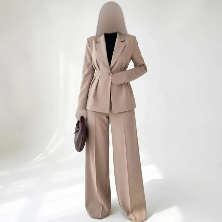 کت شلوار زنانه مدل رونیکا جنس مازراتی رنگ مشکی قهوه ای سورمه ای سایز 1 و 2