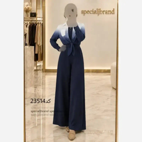 ست شومیز اورال جنس لینن و سوپر سافت رنگ بندی مشکی آبی آسمانی قهوهای سرمهای سایز 38 تا 46
