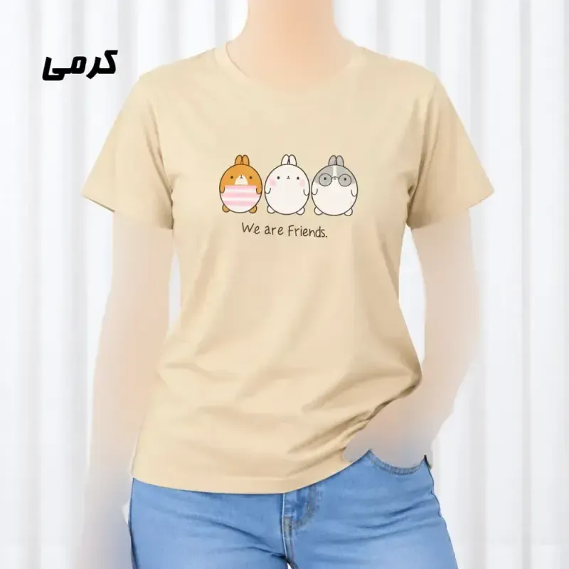 تیشرت زنانه نخ پنبه مدل Friends فری سایز مناسب تا سایز 44