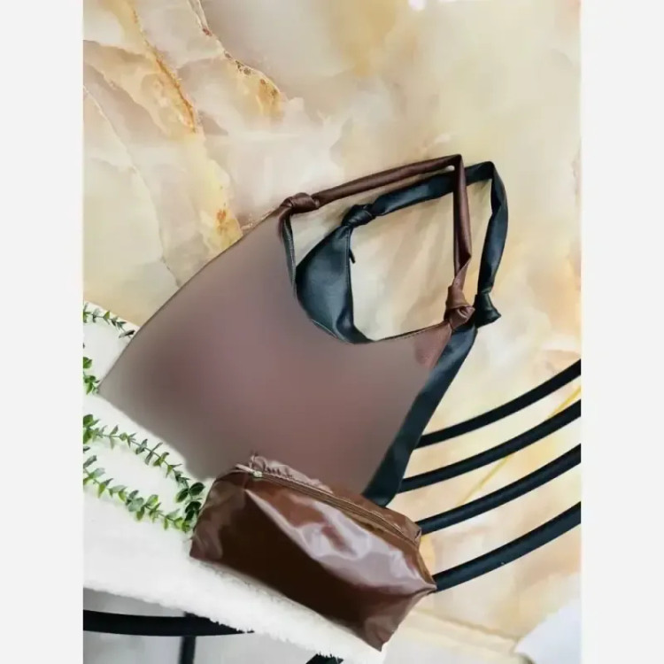 کیف زنانه بند گره جنس وارداتی به همراه کیف آرایش