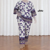 ست بلوز شلوار نخی زنانه و دخترانه فری سایز چهارفصل