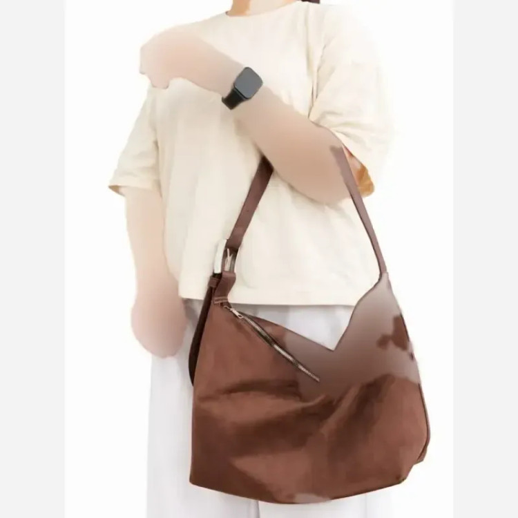 کیف زنانه جیر تک سگک رنگ شکلاتی