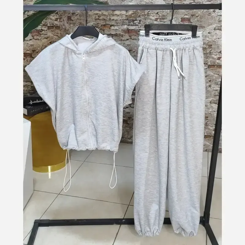 ست کراپ شلوار زنانه مدل ارینا پارچه پنبه گلکسی فریسایز 38 تا 44