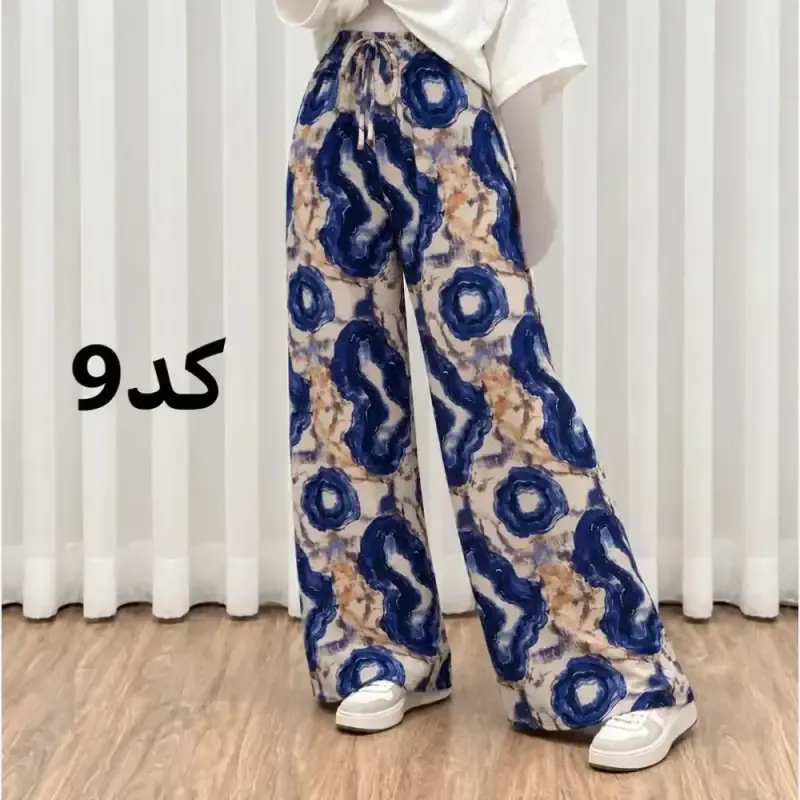 شلوار راحتی نخی پارچه خارجی فری سایز مناسب تا سایز 50