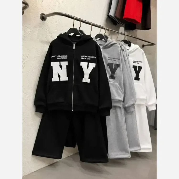 سویشرت شلوار NY دورس داخل کرکی فری سایز ترند